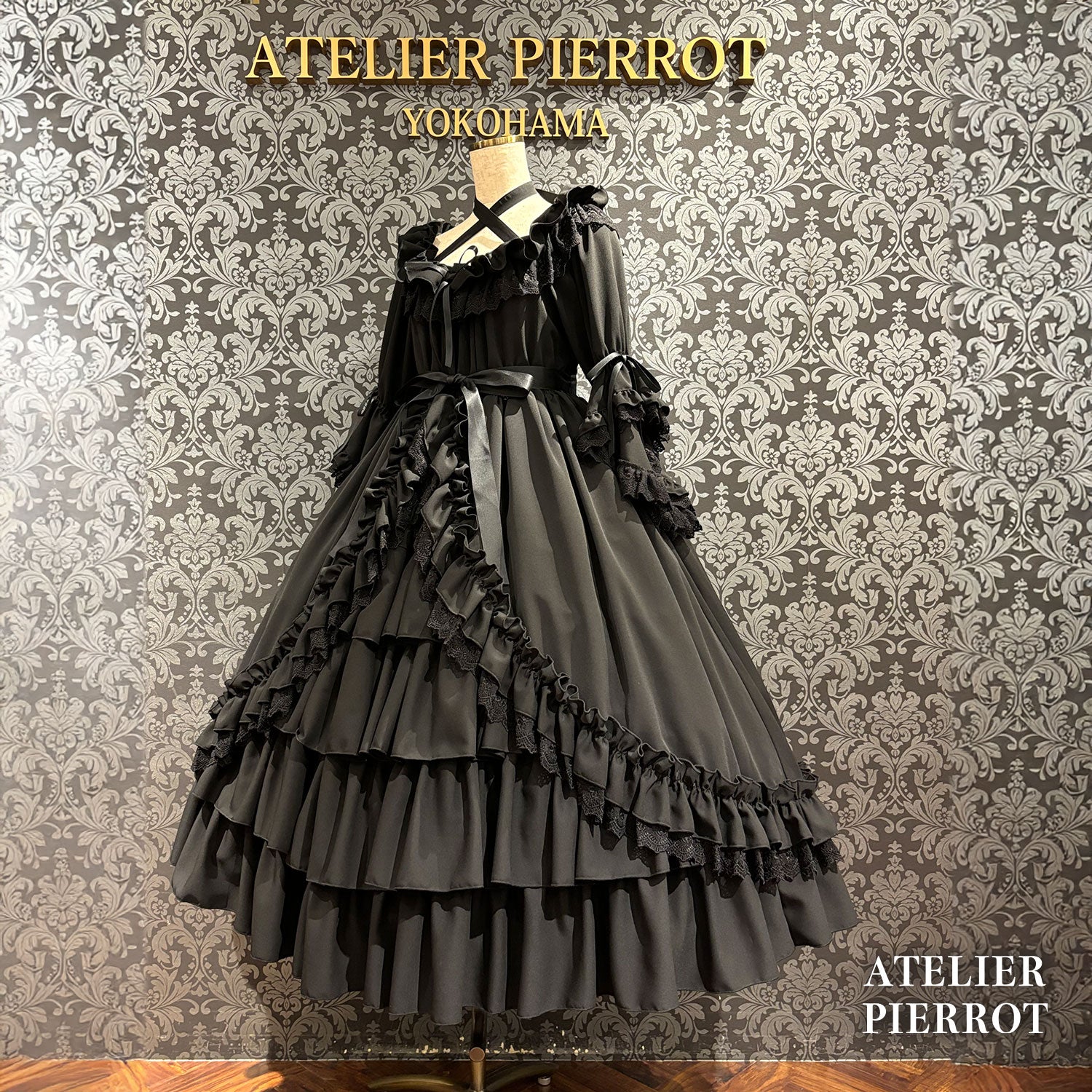 【ATELIER PIERROT】 ★Ahora aceptando reservas★Vestido Nocturno NegroWhite/Marfil/Purple/Navy/Black