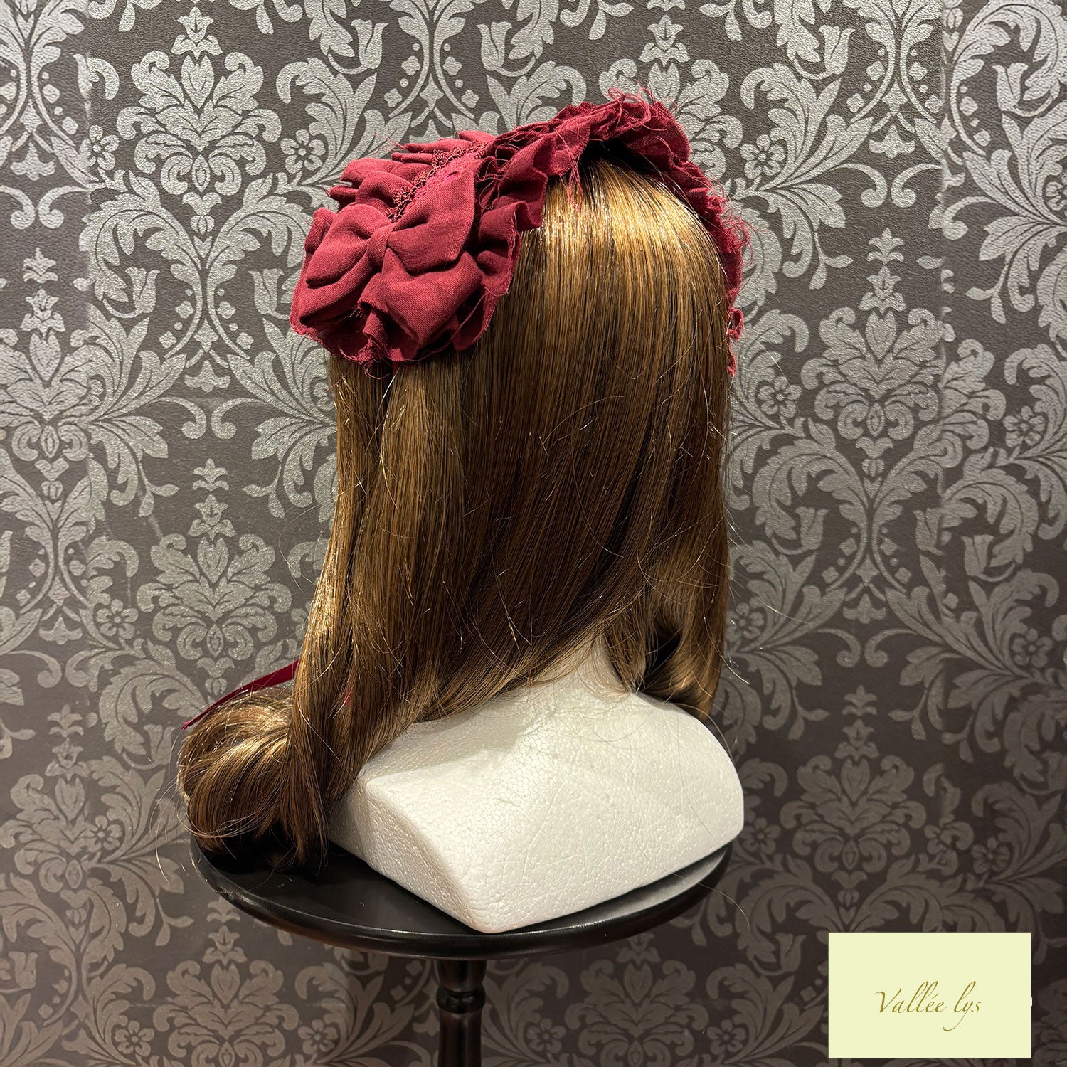[Vallée lys] Valée Nonette -Gauze-Headdress Bordeaux/Gray/Black★Released from late November to early December★