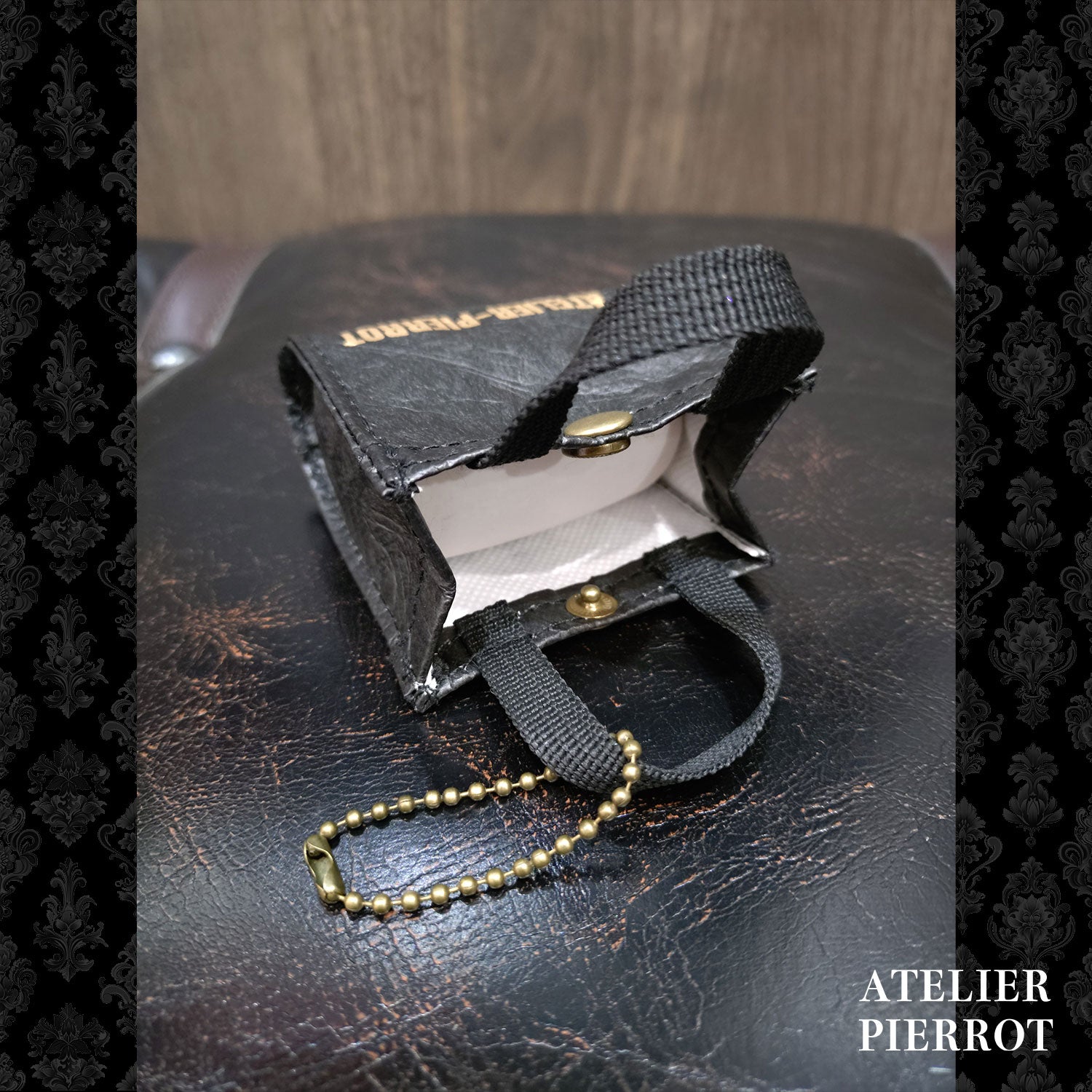 ATELIER-PIERROT】 ★ご予約受付中★ Mini Shopping Bag Charm　ダイヤ柄/ブラック