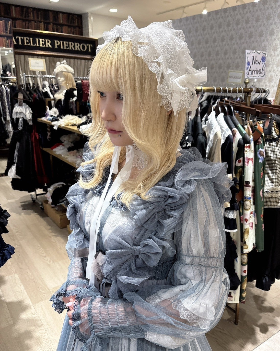 【Vallée lys】ヴァレリス　Nocturne Tulle Jumper Skirt　ホワイト/ボルドー/パープル/ブラック　★4月中旬~下旬発売★