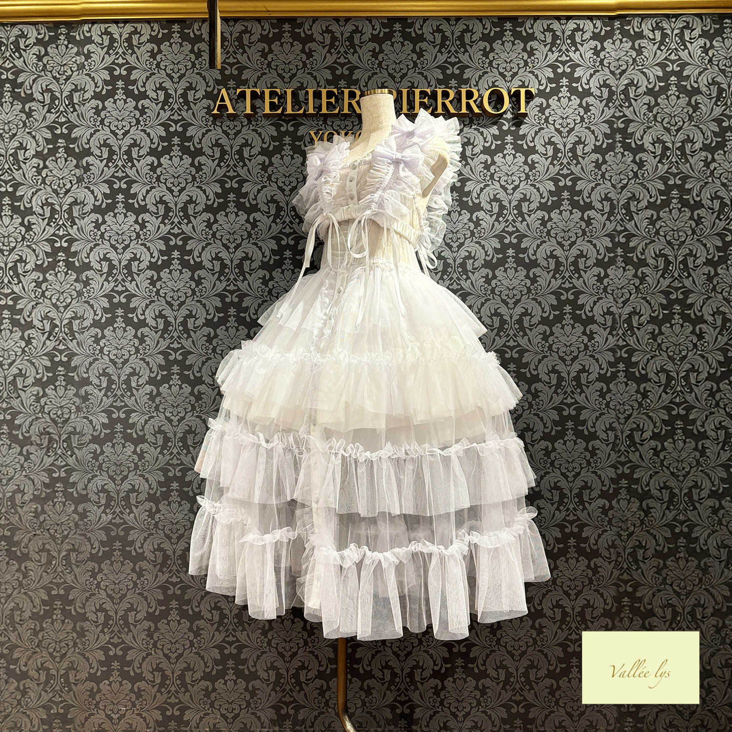 【Vallée lys】ヴァレリス　Nocturne Tulle Jumper Skirt　ホワイト/ボルドー/パープル/ブラック　★4月中旬~下旬発売★