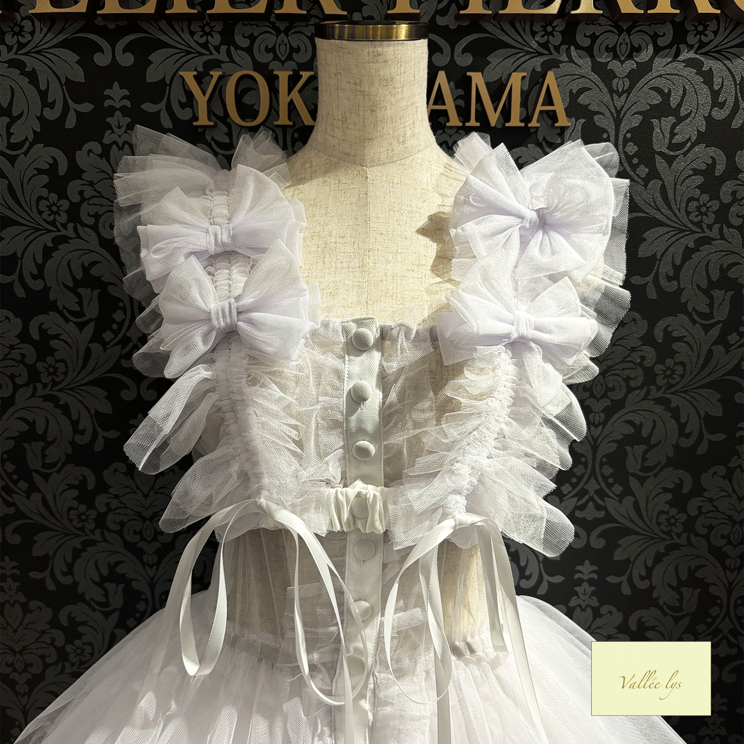 【Vallée lys】ヴァレリス　Nocturne Tulle Harness　ホワイト/ピンク/ボルドー/パープル/グレー/ブラック　★4月中旬~下旬発売★　