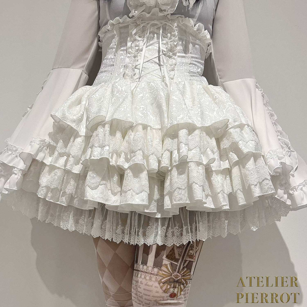【ATELIER PIERROT】　Royal Nocturne Mini Corset Skirt　ホワイト/ピンク/ワイン/グリーン/ネイビー/ブラック