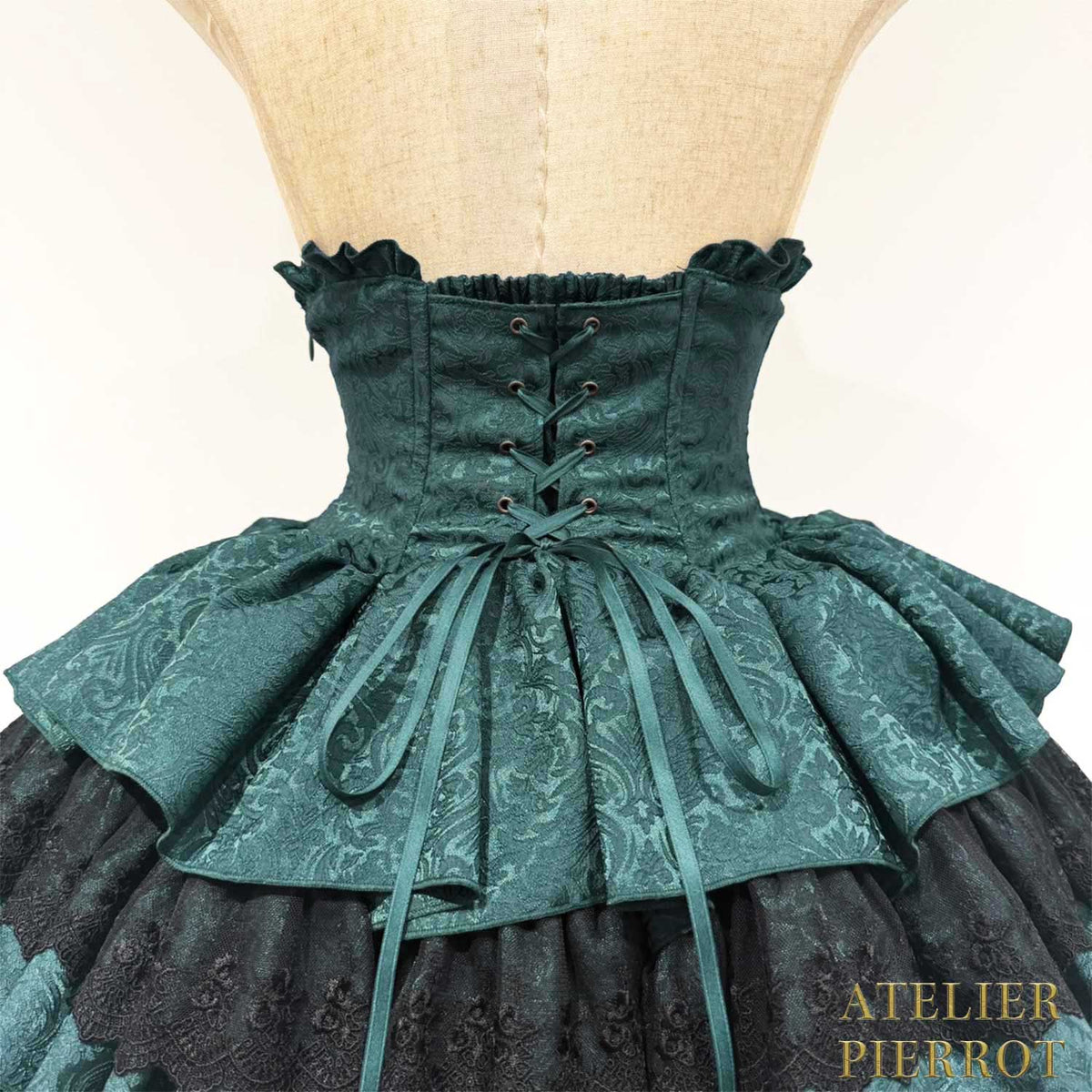【ATELIER PIERROT】　Royal Nocturne Mini Corset Skirt　ホワイト/ピンク/ワイン/グリーン/ネイビー/ブラック