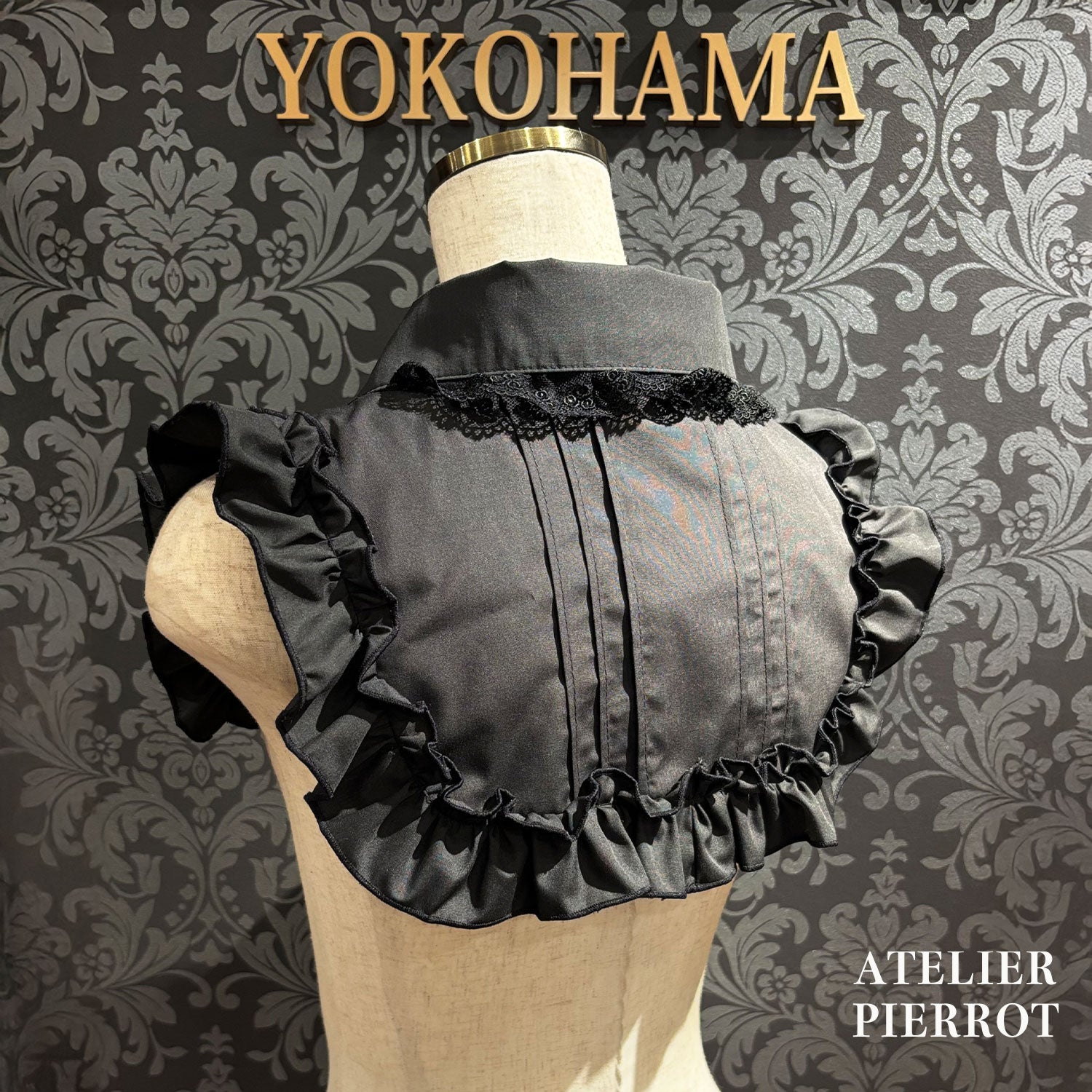 【ATELIER PIERROT] Attached collar/round collarWhite/Black