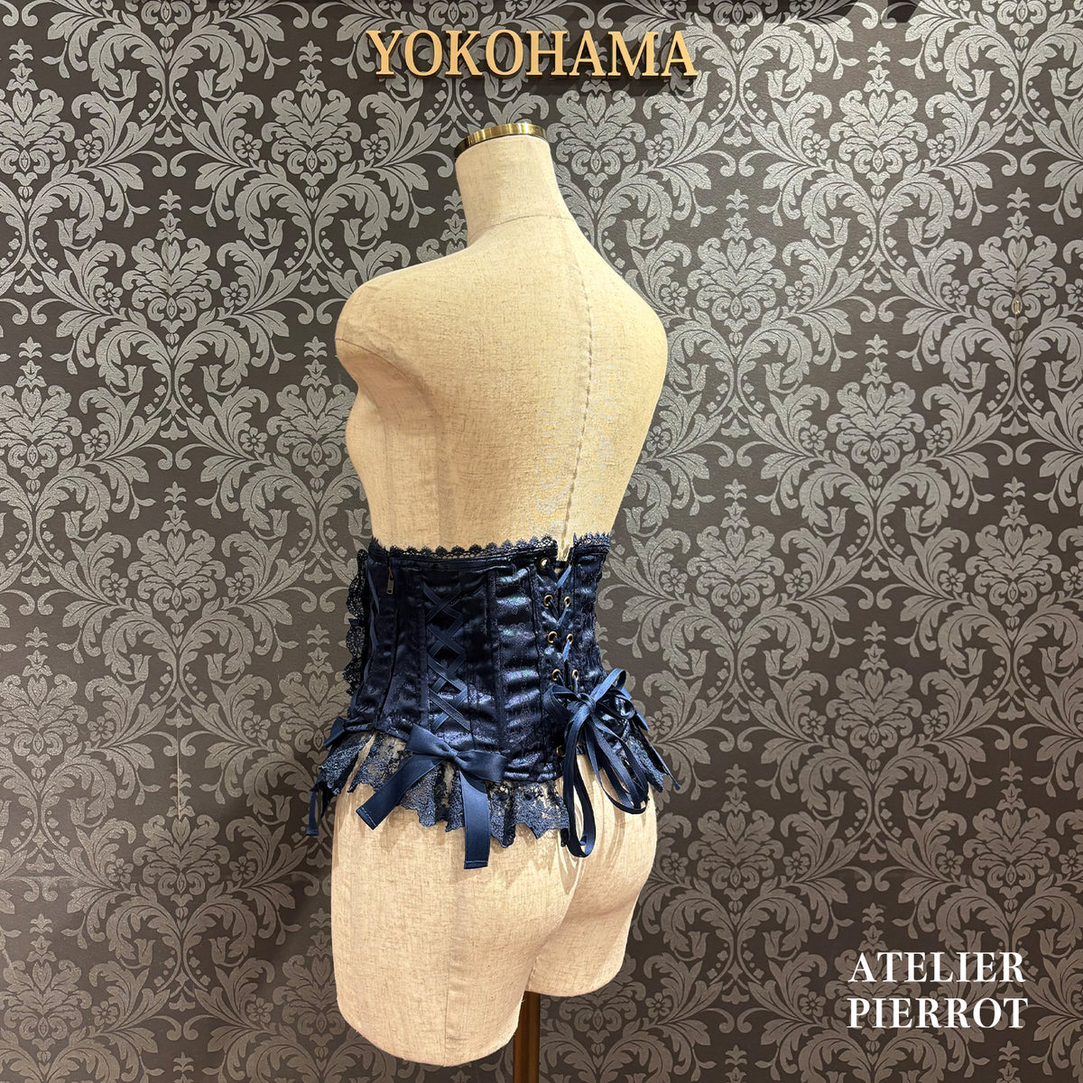 　【ATELIER PIERROT】　★現已接受預訂★ Chérie 荷葉邊緊身胸衣White/Bordeaux/Navy/Black