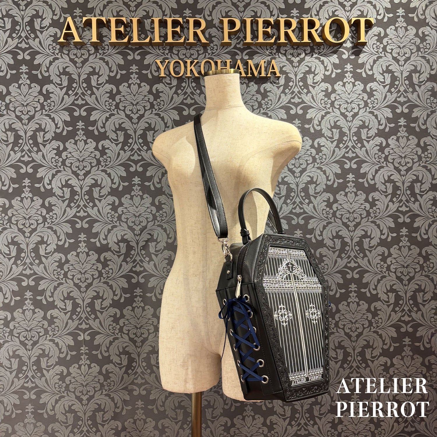 【ATELIER PIERROT】Iron Gate Coffin Bag　ボルドー×ゴールド/ネイビー×シルバー/ブラック×ゴールド