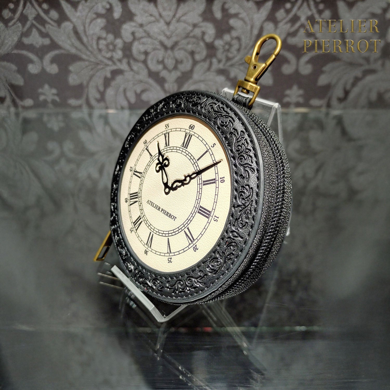 【ATELIER PIERROT】　Pochette a la carte  Coin Purse ~Clock~　ブロンズ/ブラック