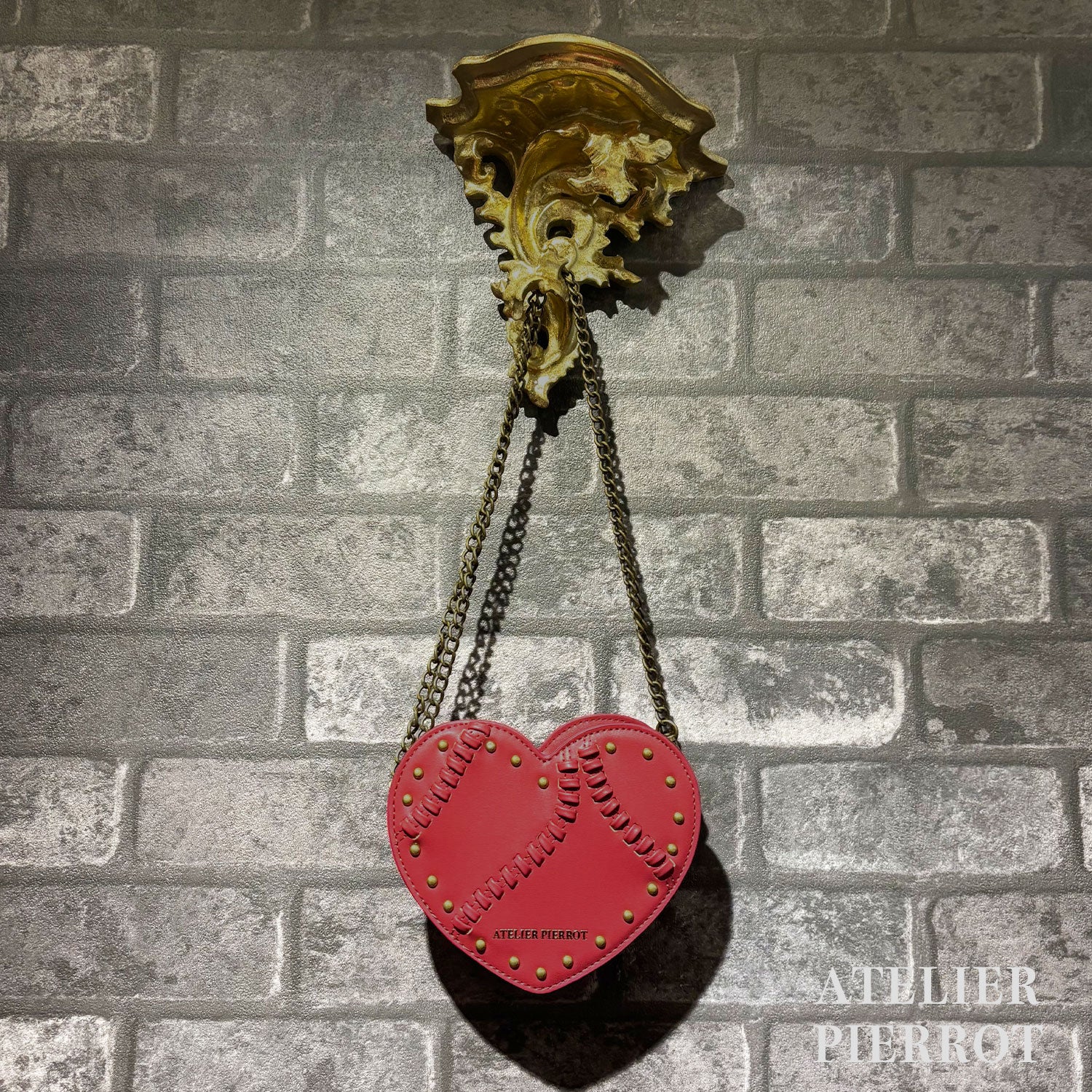 【ATELIER PIERROT】　Mended Heart Shoulder BAG　White/Bordeaux/Black ★Released in mid-February★