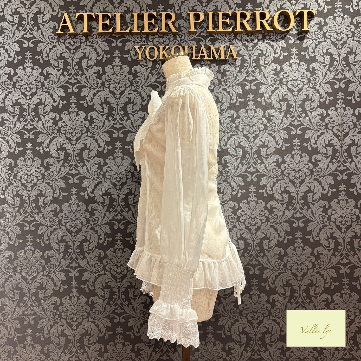 【Vallée lys】ヴァレリス　Ethereal Ribbon Blouse　ホワイト/ピンク/ブラック