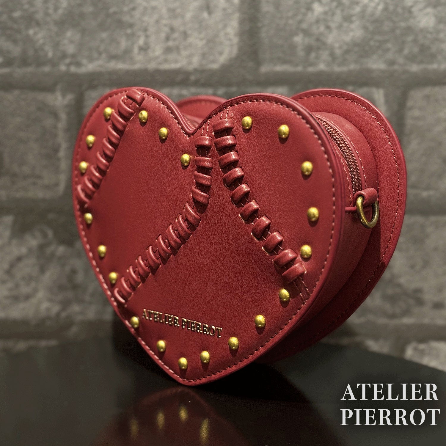 【ATELIER PIERROT】　Mended Heart Shoulder BAG　White/Bordeaux/Black ★Released in mid-February★
