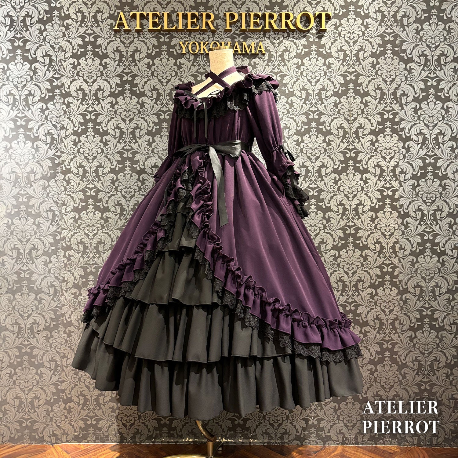 【ATELIER PIERROT】 ★Ahora aceptando reservas★Vestido Nocturno NegroWhite/Marfil/Purple/Navy/Black