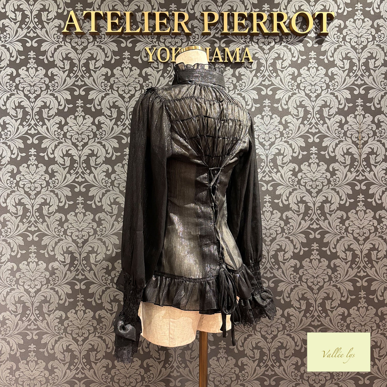 【Vallée lys】ヴァレリス　Ethereal Ribbon Blouse　ホワイト/ピンク/ブラック