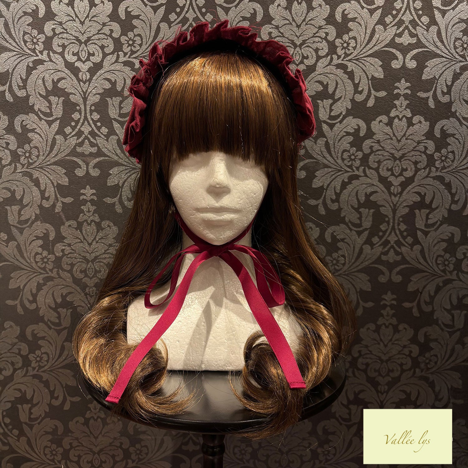 [Vallée lys] Valée Nonette -Gauze-Headdress Bordeaux/Gray/Black★Released from late November to early December★