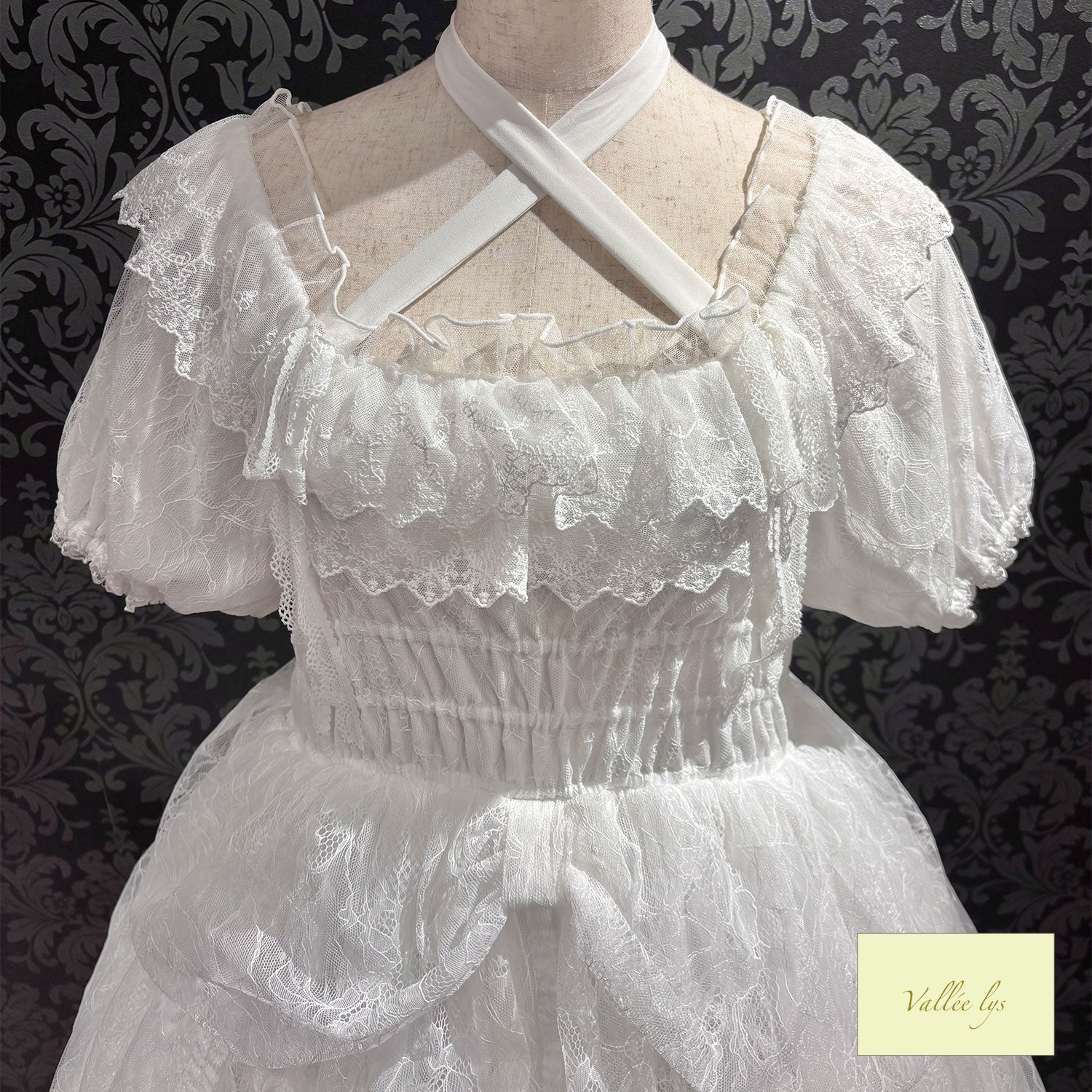 [Vallée lys] Valée Mellow Melody Dress new colorWhite/Bordeaux×Black/Navy×Black/New colorPurple×Black/Black×White/Black