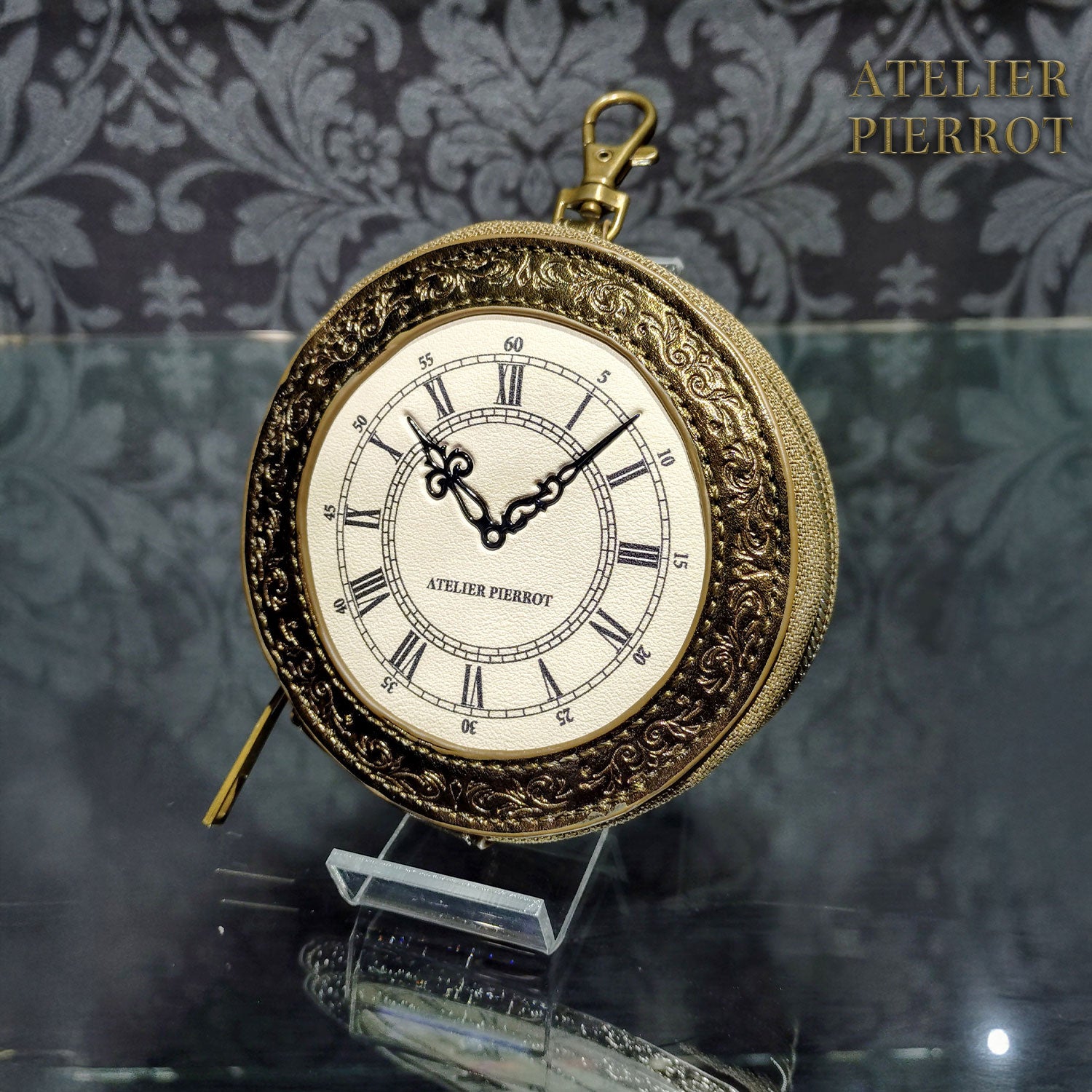 【ATELIER PIERROT】　Pochette a la carte  Coin Purse ~Clock~　ブロンズ/ブラック