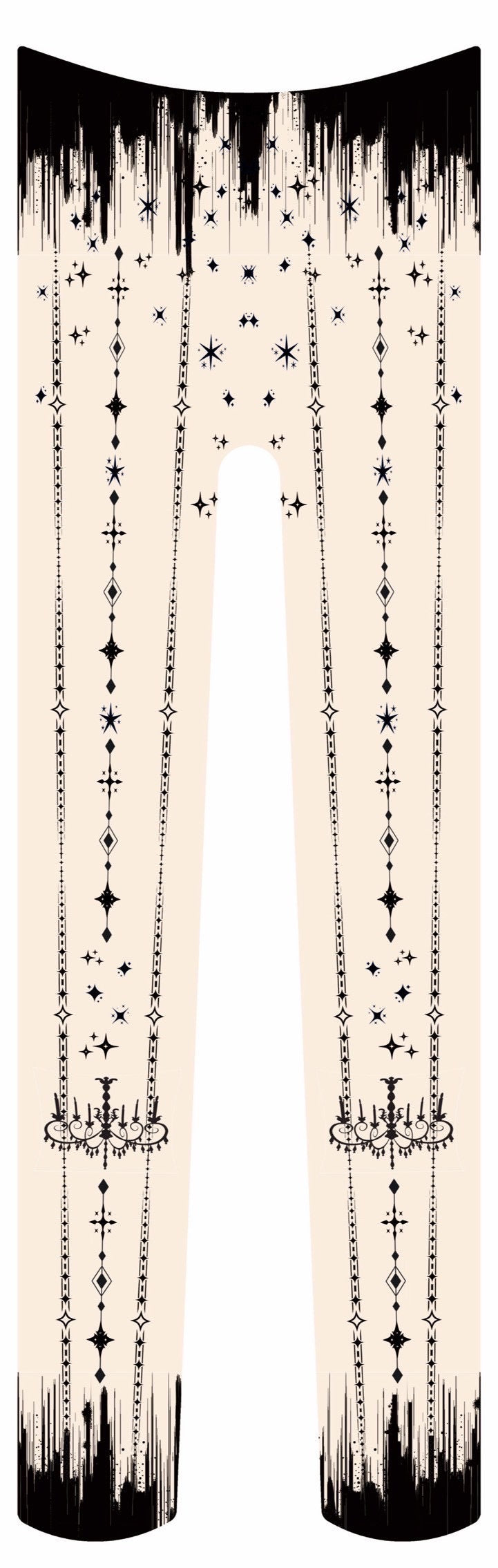 [Morun×Muuna Stoik] Morun Muuna Stoik Collants Starlight Ivoire x Noir/Noir x Or