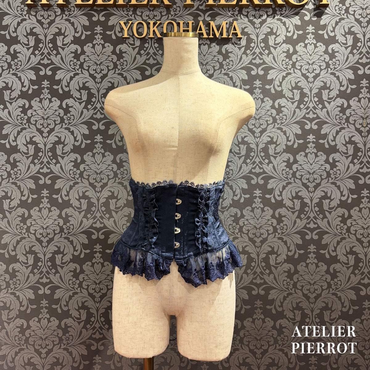 【ATELIER PIERROT】　 Frill Short Corset  White/Bordeaux/Purple/Navy/Black Size１