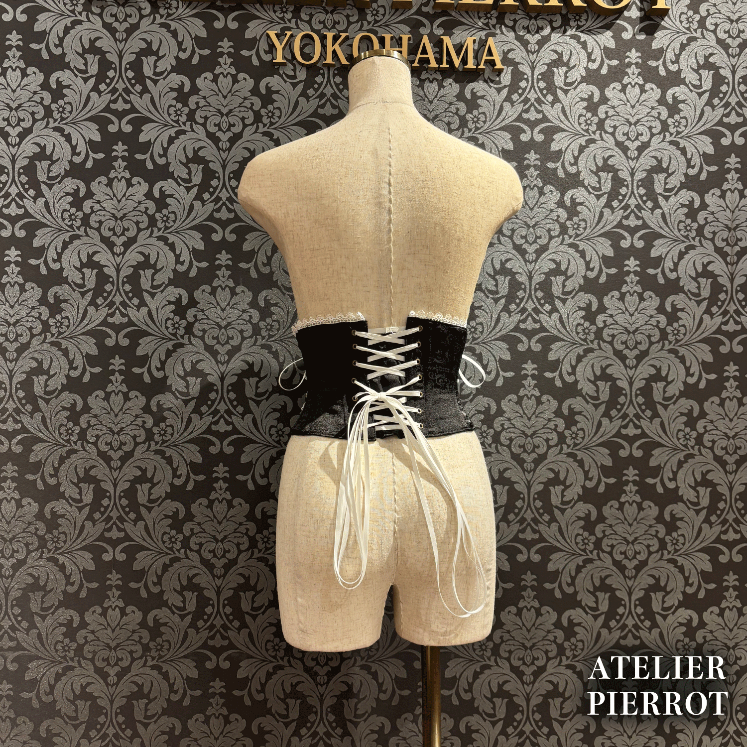 【ATELIER PIERROT】　Thorned Rose Corset　ホワイト/ボルドー/パープル/ネイビー/ブラック×ホワイト/ブラック　★11月中旬〜下旬発売★