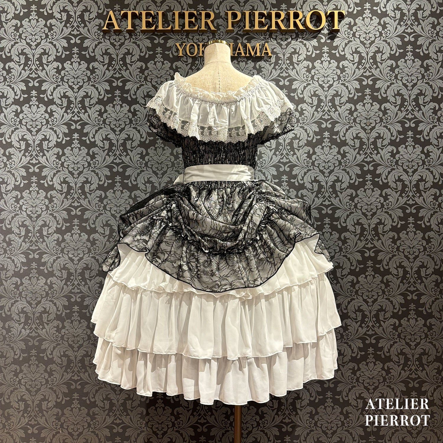 【ATELIER PIERROT】　Ruined Castle Dress　New colorWhite/Bordeaux/New colorPurple/Navy/White×Black/Black　