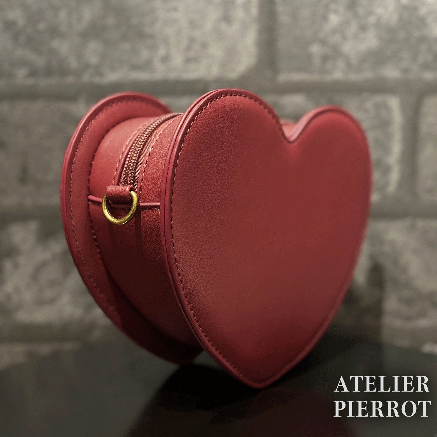 【ATELIER PIERROT】　Mended Heart Shoulder BAG　White/Bordeaux/Black ★Released in mid-February★