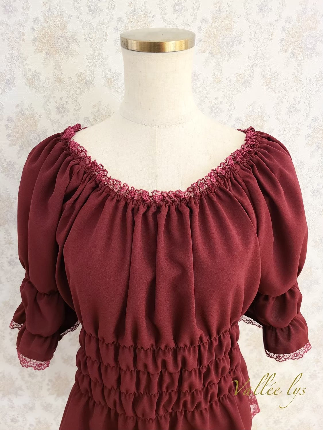 [Vallée Lys] Vallellis 5 -Minute Sleeve Shirring Blouse White