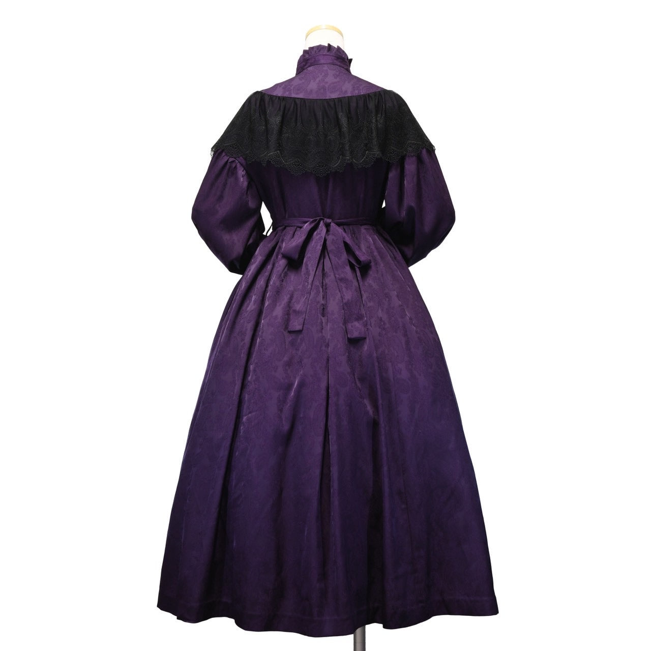 【Sheglit】シェグリット　 "Luisa"ジャガードレースドレス　パープル（アトリエピエロ限定カラー）／ブラック