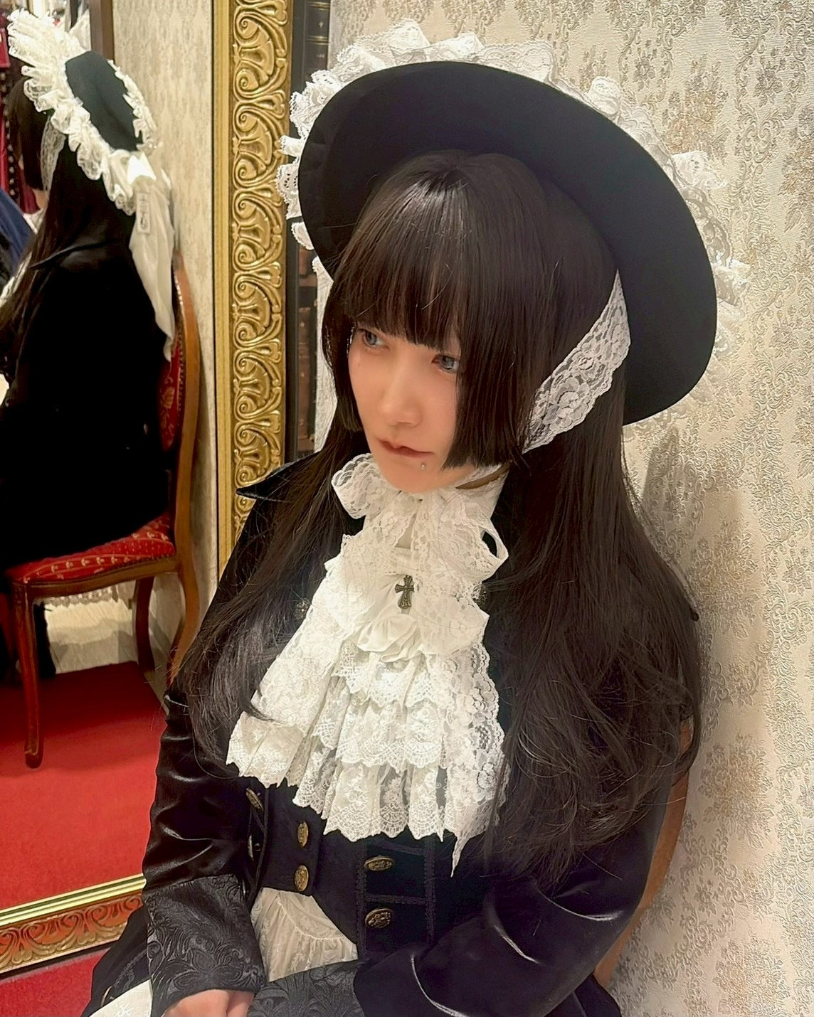 【ATELIER PIERROT】　「 イノサン 」 ロングジャケット　赤 ( 刺繍あり ) /青( 刺繍なし ) /黒 ( 刺繍なし ) 　