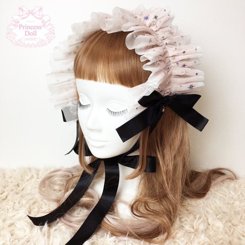 [Princess Doll] Princess Doll Shiny Sparkling Dolly Headdress White/Gray/Black