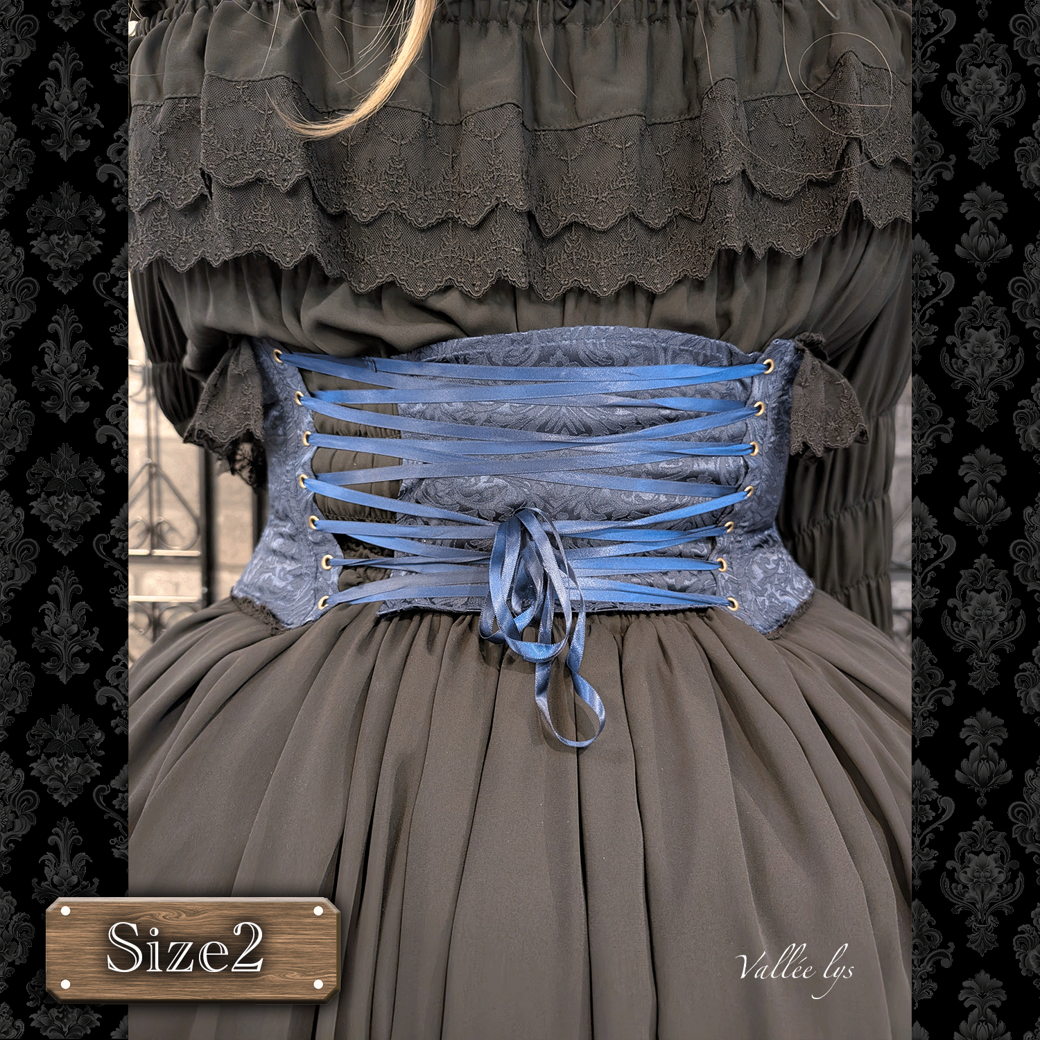[Vallee Lys] Valleris Fleur de Brume Corset White/Pink/Bordeaux/Navy/Black Plussize★주문 기간은 2025 년 8 월 3 일까지★