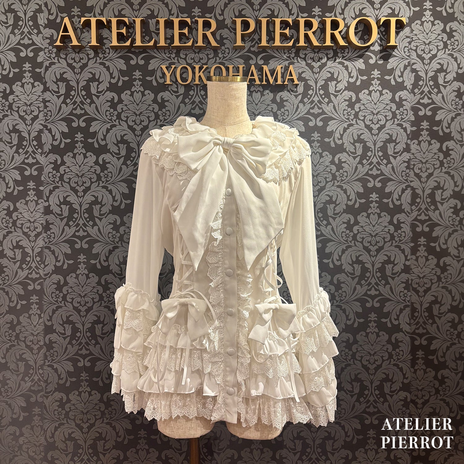 【ATELIER PIERROT】　★예약 상품★ Black Mischief CardiganWhite/Bordeaux/Purple/Black×White/Black