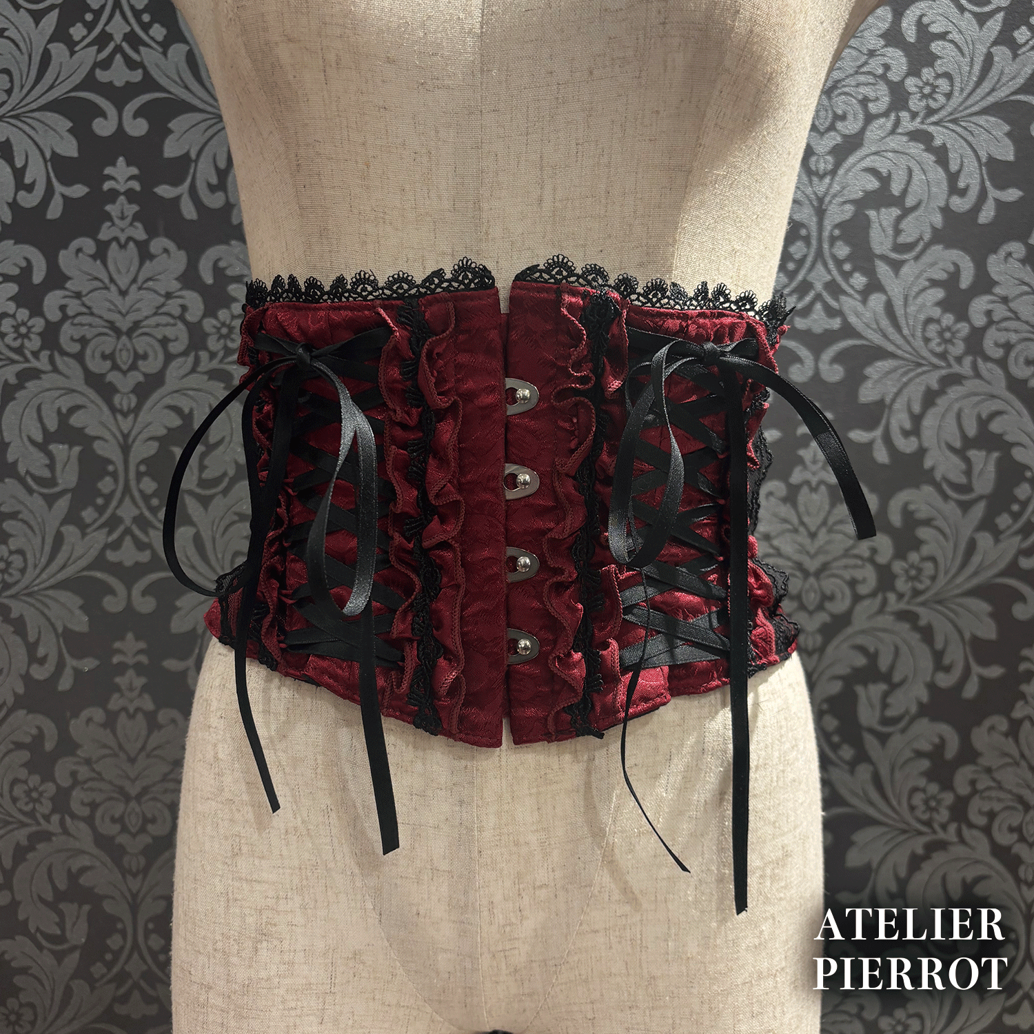 【ATELIER PIERROT】　Thorned Rose Corset　ホワイト/ボルドー/パープル/ネイビー/ブラック×ホワイト/ブラック　★11月中旬〜下旬発売★