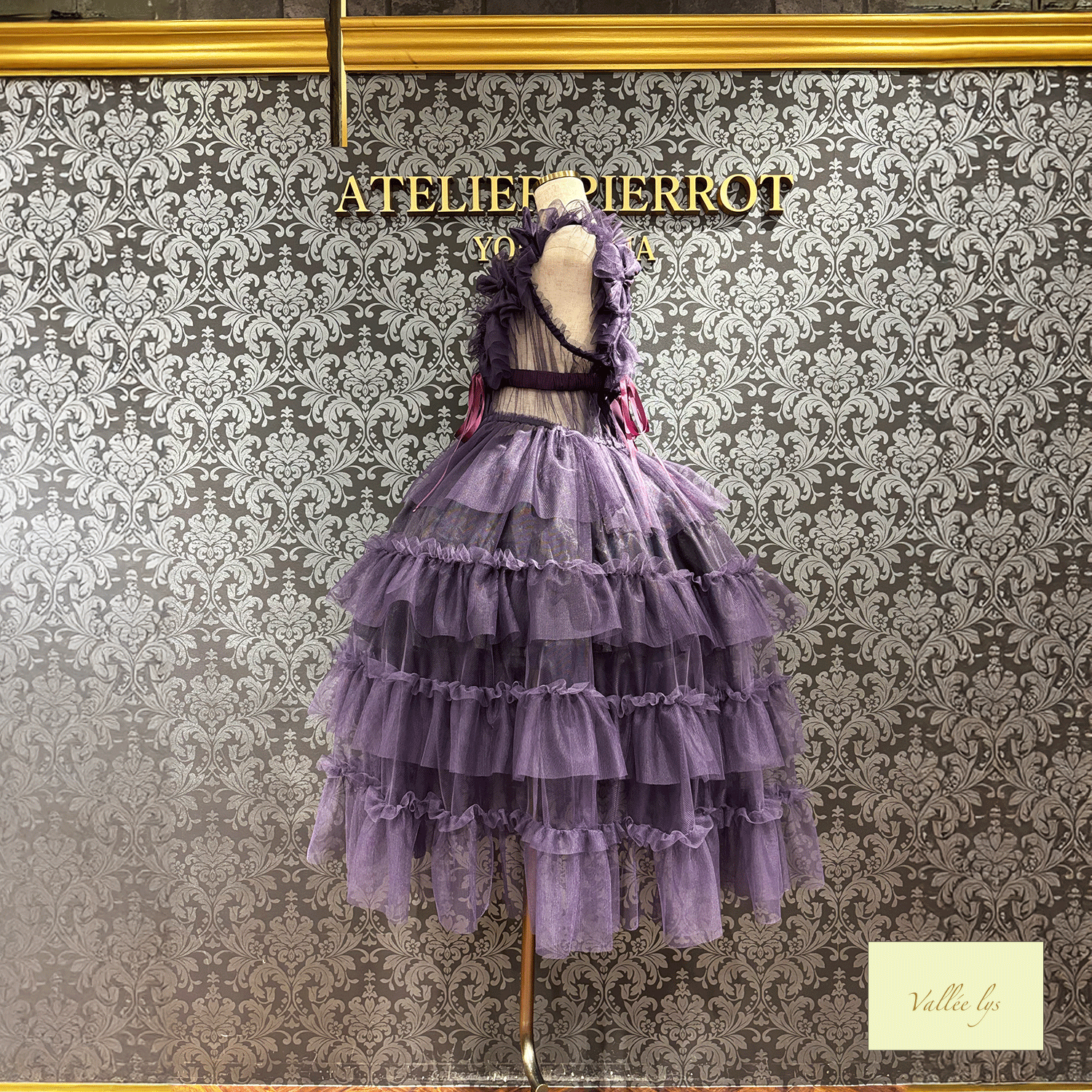 【Vallée lys】ヴァレリス　Nocturne Tulle Jumper Skirt　ホワイト/ボルドー/パープル/ブラック　★4月中旬~下旬発売★