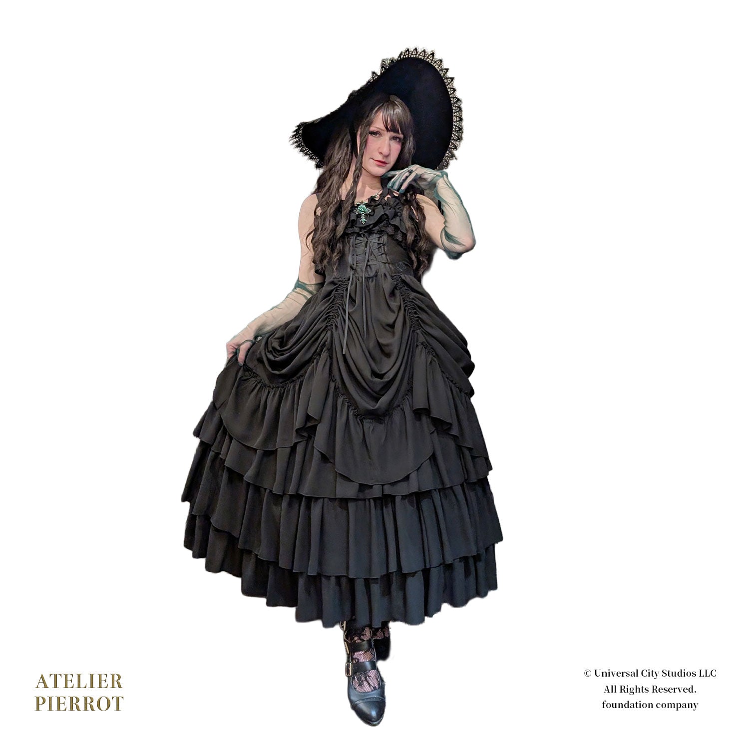【ATELIER PIERROT] WICKED/Elphaba's Long Bustle JSK Noir x Vert/Noir x Noir