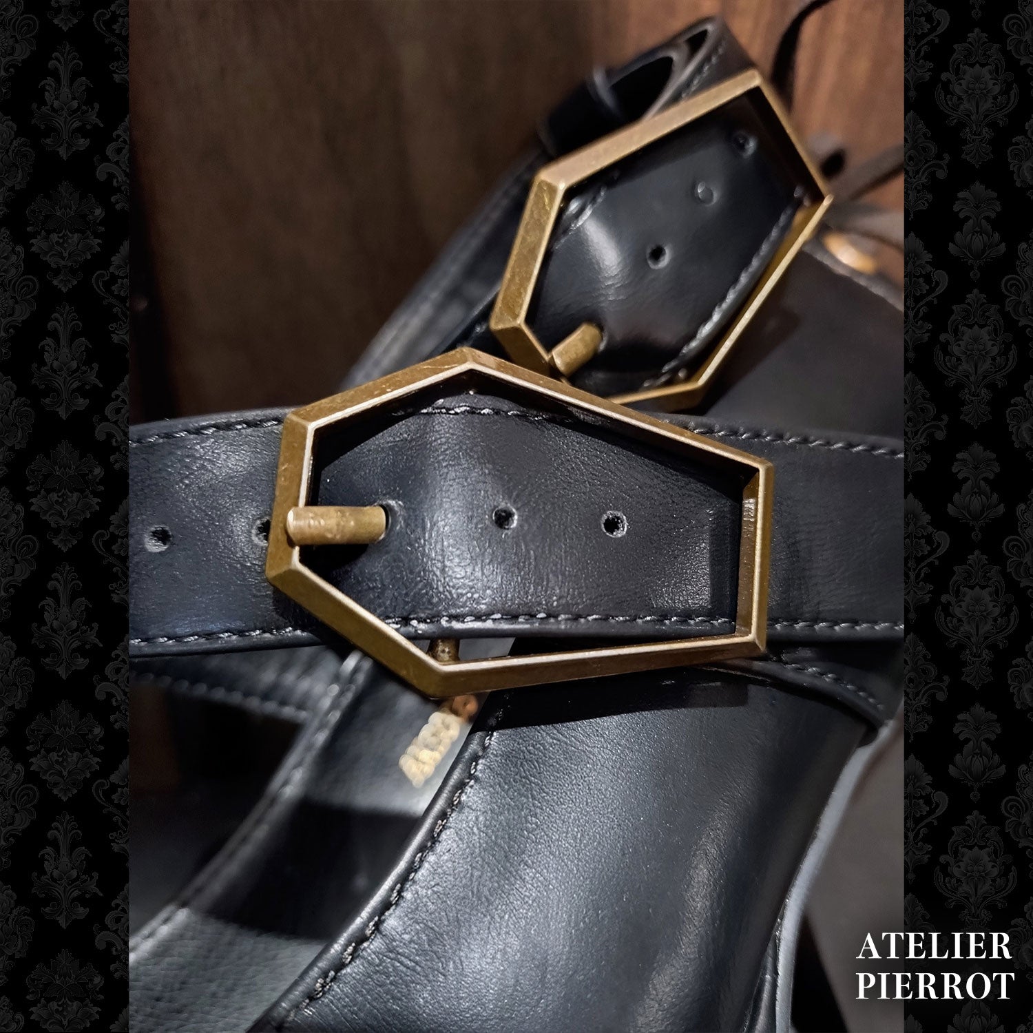 【ATELIER PIERROT】　★Now accepting reservations★ Coffin Buckle Lace-Up Platform PumpsWhite/Bordeaux/gold/BlackS/M/L/XL