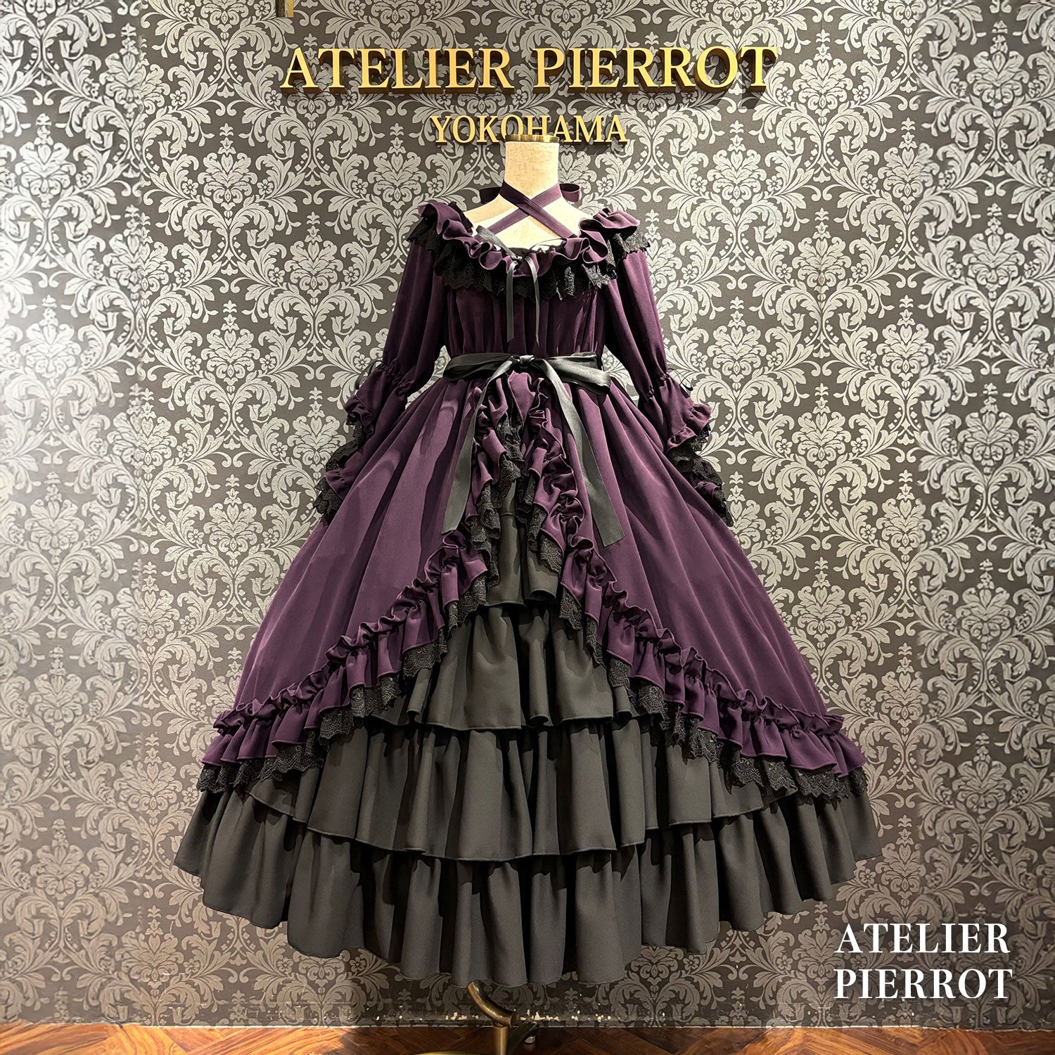【ATELIER PIERROT】 ★Ahora aceptando reservas★Vestido Nocturno NegroWhite/Marfil/Purple/Navy/Black