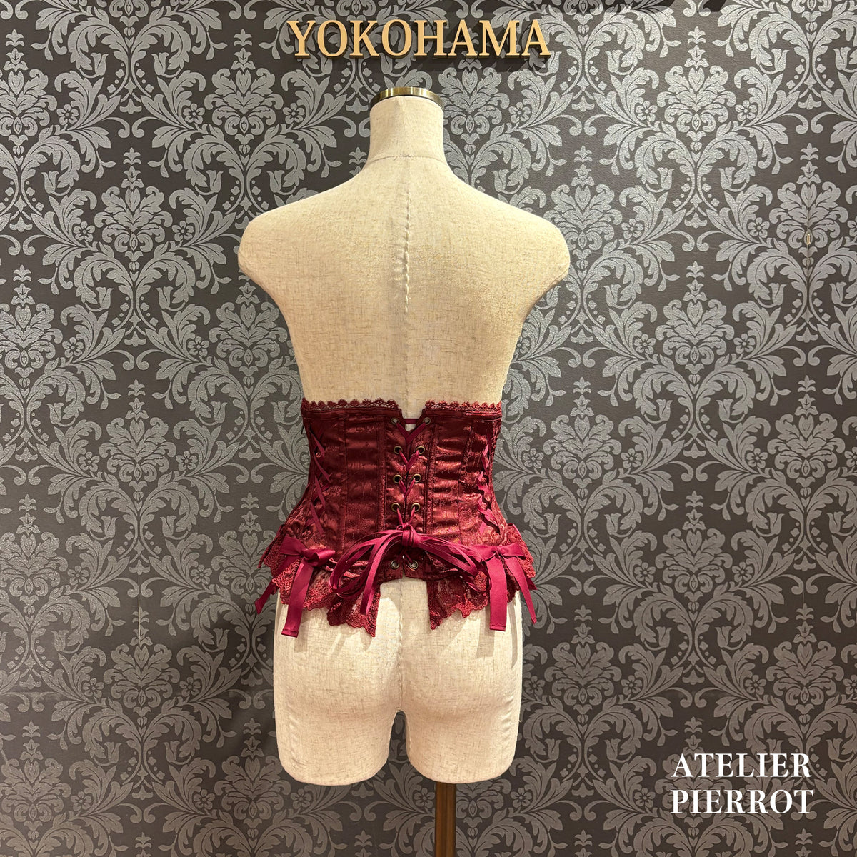 　【ATELIER PIERROT】　★現已接受預訂★ Chérie 荷葉邊緊身胸衣White/Bordeaux/Navy/Black