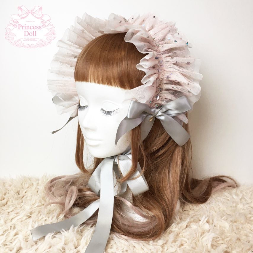 [Princess Doll] Princess Doll Shiny Sparkling Dolly Headdress White/Gray/Black