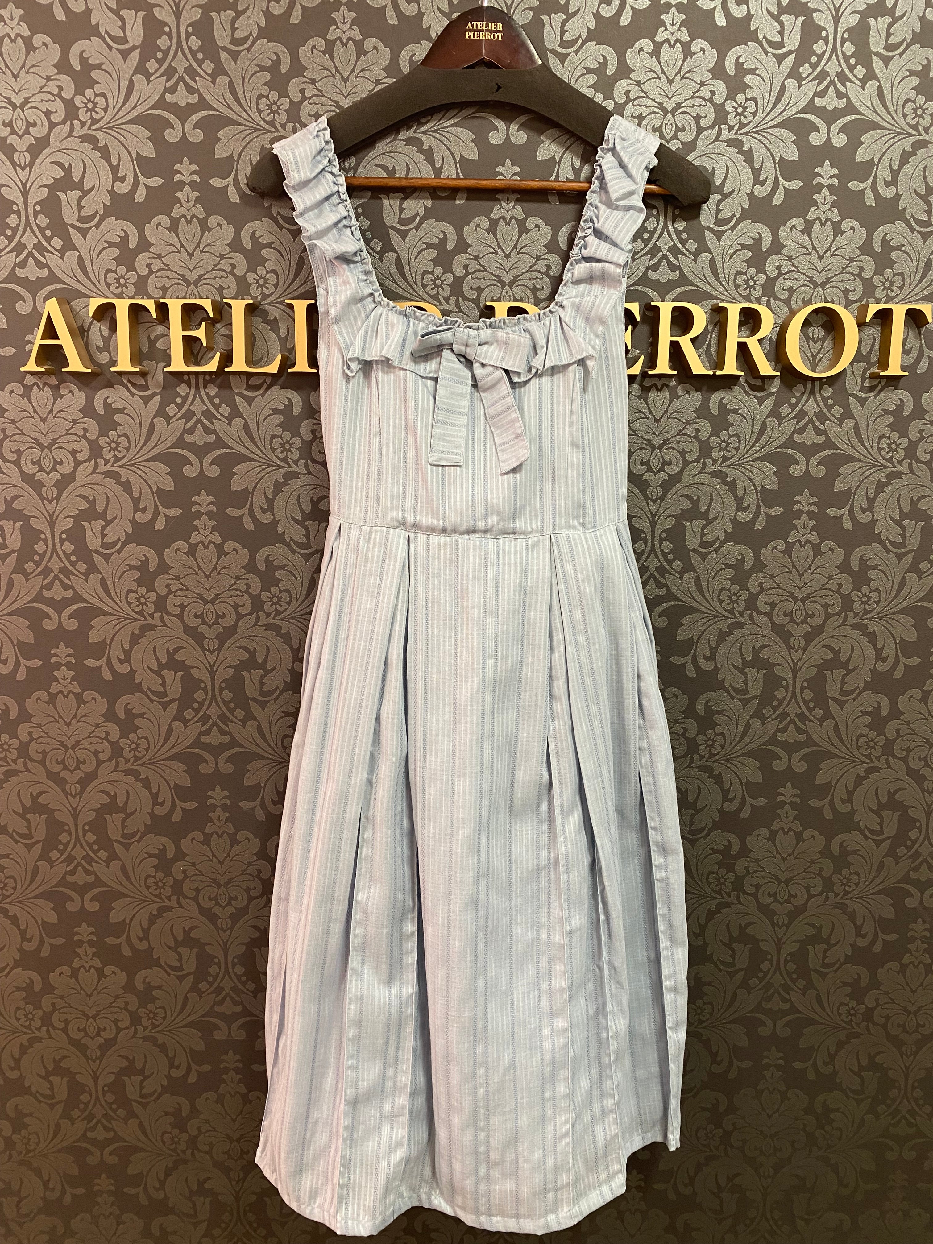 【Physical Drop】フィジカルドロップ　タックジャンパースカート　ブラック/ブルーグレー★ウィンターセール2月23日まで★