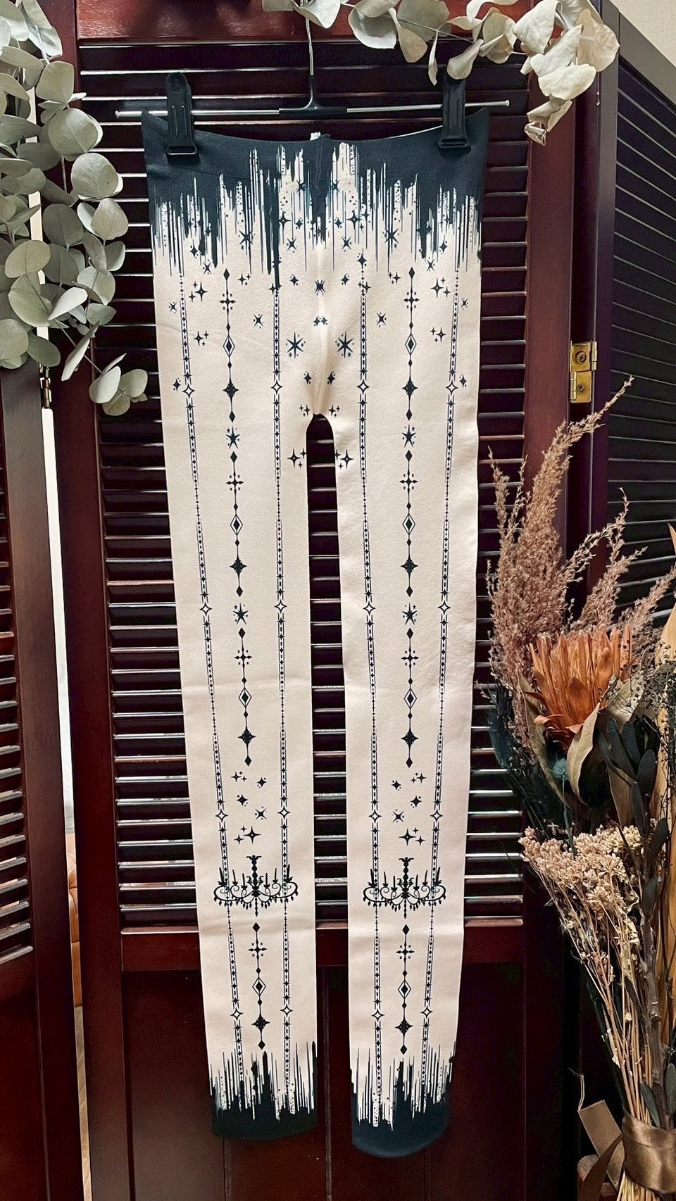 [Morun×Muuna Stoik] Morun Muuna Stoik Collants Starlight Ivoire x Noir/Noir x Or