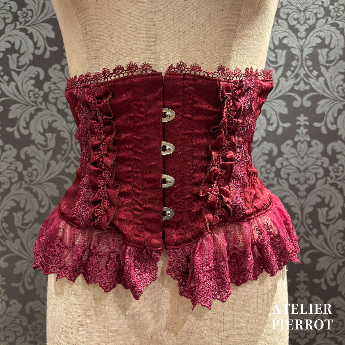 【ATELIER PIERROT】　 Frill Short Corset  White/Bordeaux/Purple/Navy/Black Size１
