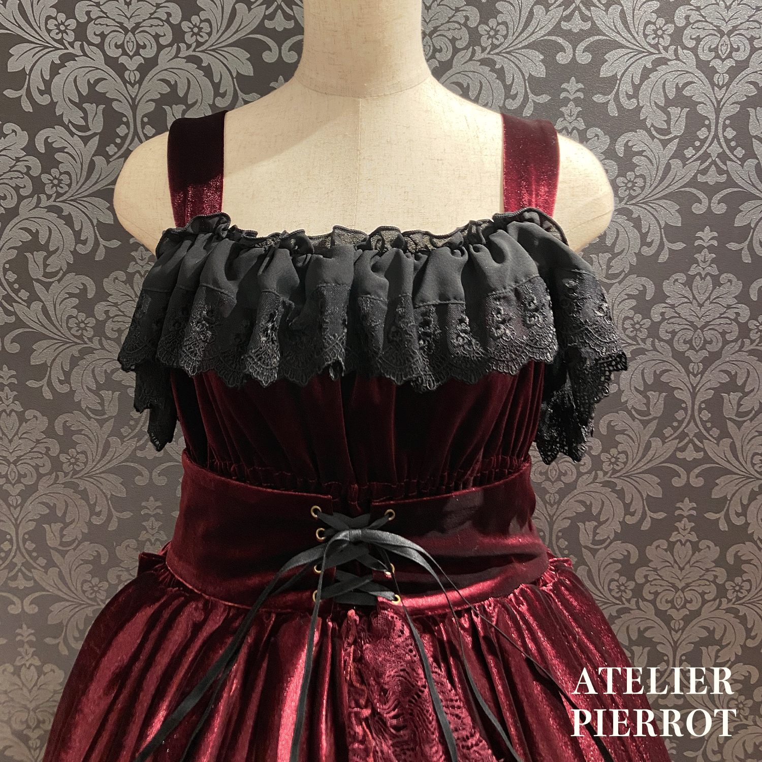 【ATELIER PIERROT】 Adenophora -Jumper -Rock Bordeaux/Marine/Schwarz★Geplant, Mitte September bis zum Ende veröffentlicht zu werden★