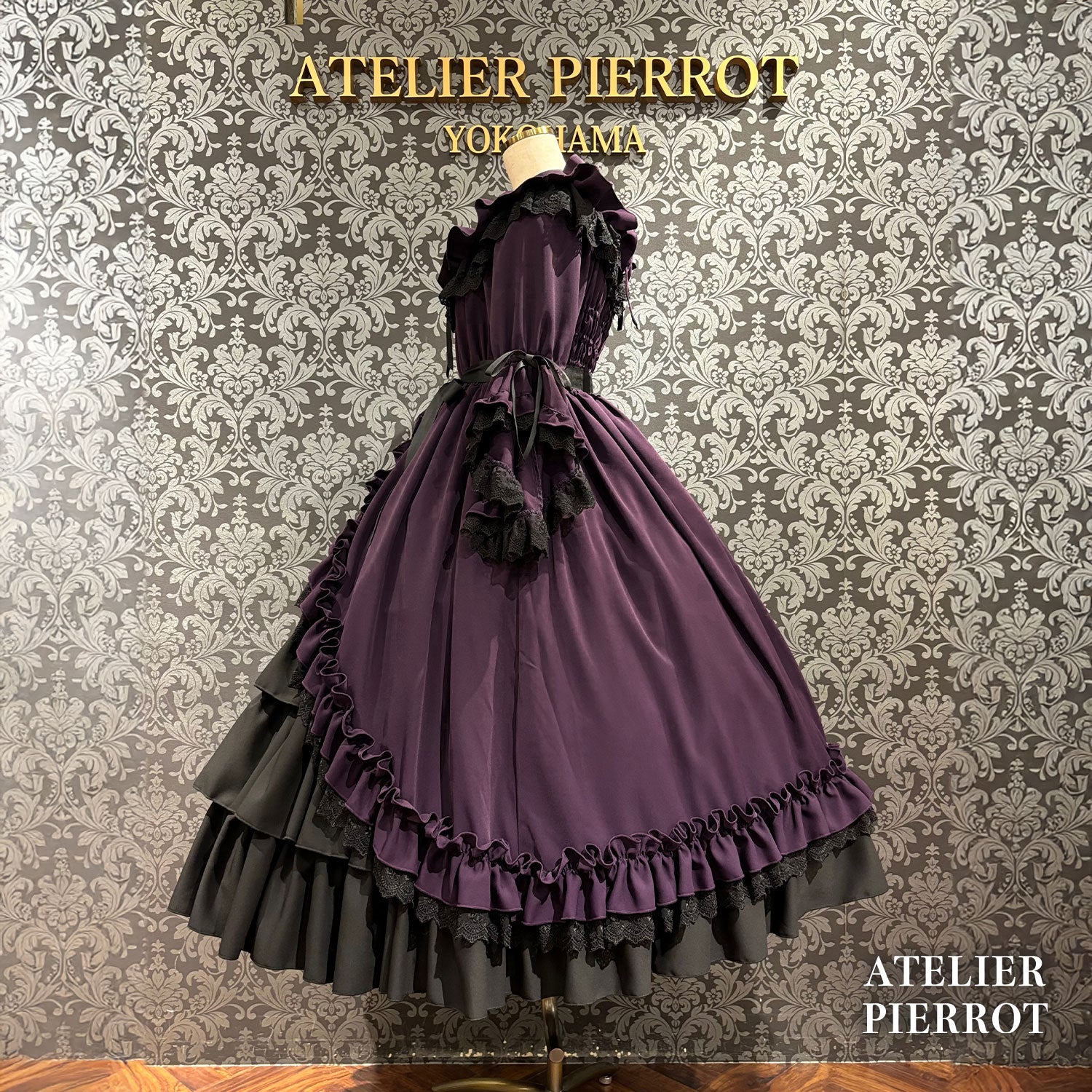 【ATELIER PIERROT】 ★Ahora aceptando reservas★Vestido Nocturno NegroWhite/Marfil/Purple/Navy/Black