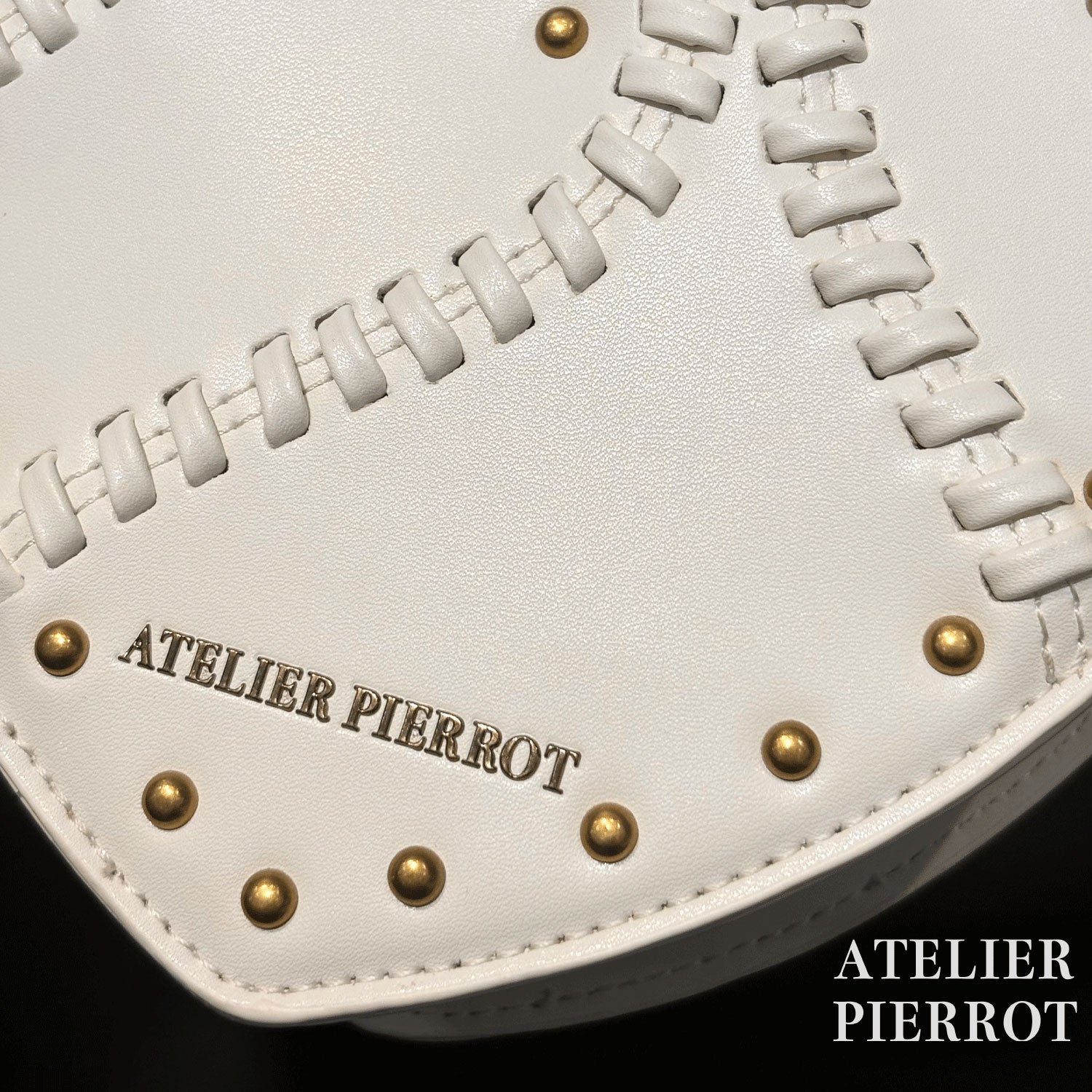 【ATELIER PIERROT】　Mended Heart Shoulder BAG　White/Bordeaux/Black ★Released in mid-February★