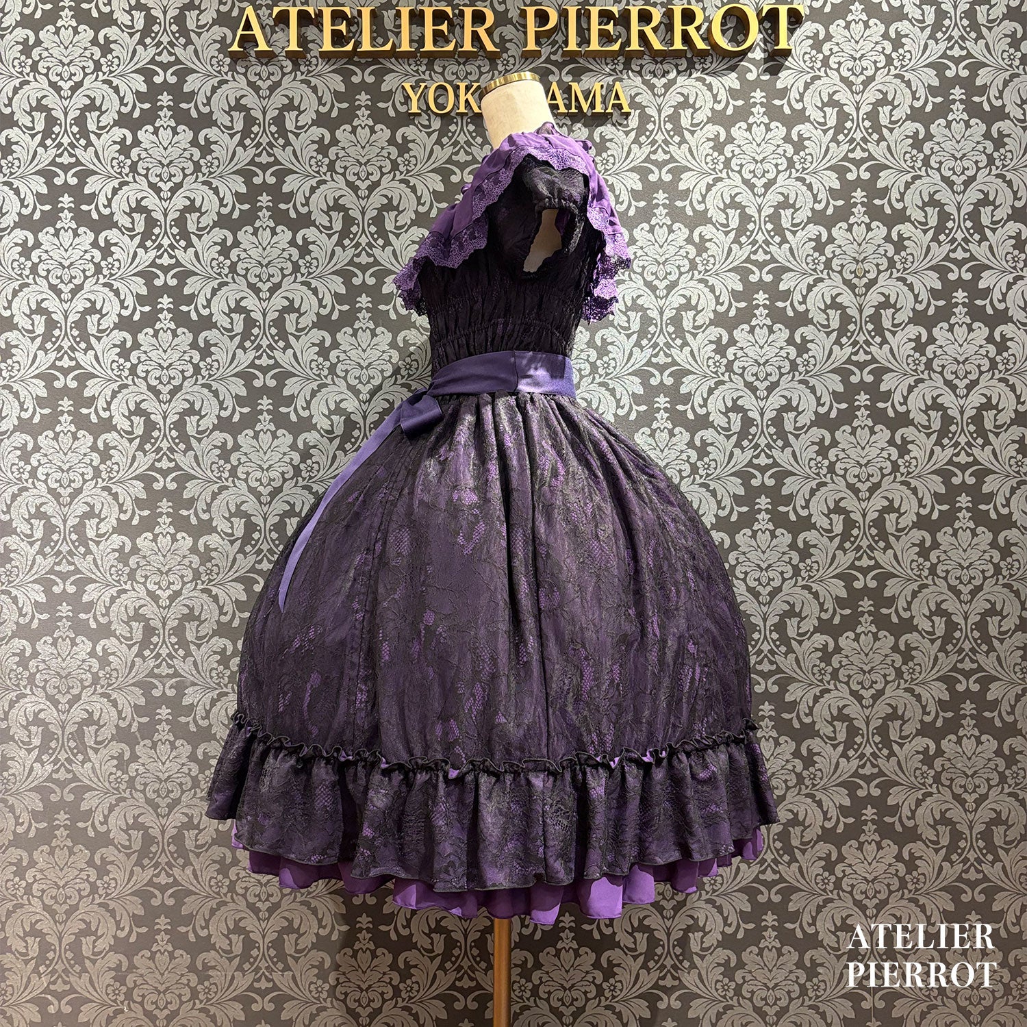 【ATELIER PIERROT】　Ruined Castle Dress　New colorWhite/Bordeaux/New colorPurple/Navy/White×Black/Black　