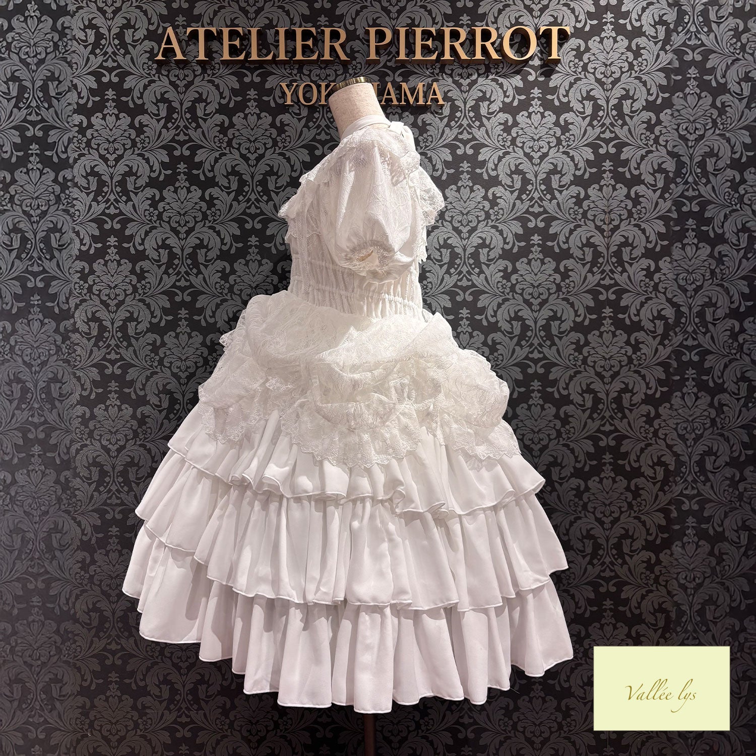 [Vallée lys] Valée Mellow Melody Dress new colorWhite/Bordeaux×Black/Navy×Black/New colorPurple×Black/Black×White/Black