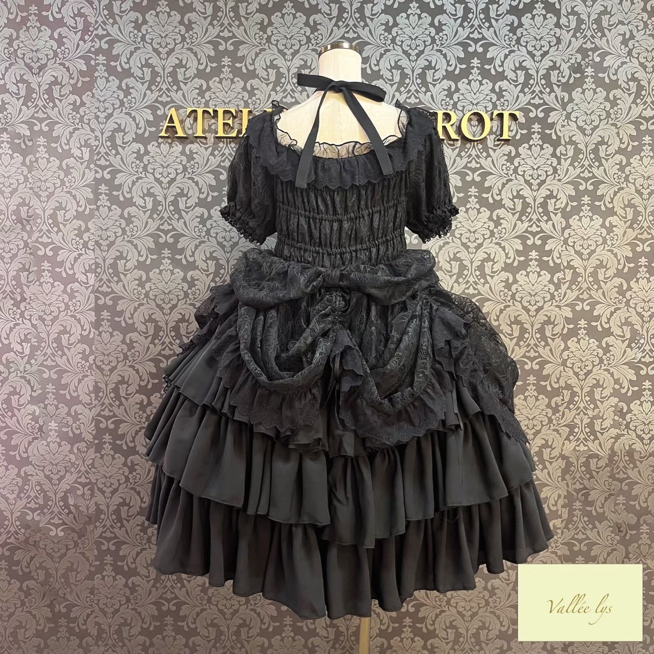 [Vallée lys] Valée Mellow Melody Dress new colorWhite/Bordeaux×Black/Navy×Black/New colorPurple×Black/Black×White/Black