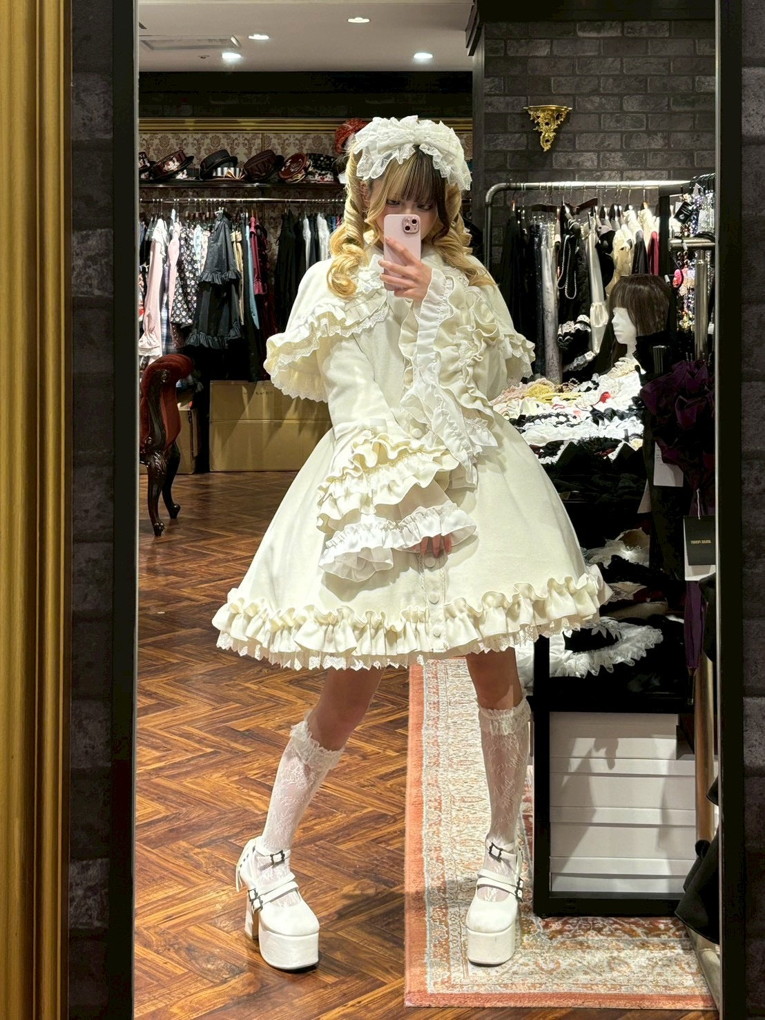 【ATELIER PIERROT】　Fleur d’Hiver Coat 　ホワイト/ボルドー/ネイビー/ブラック