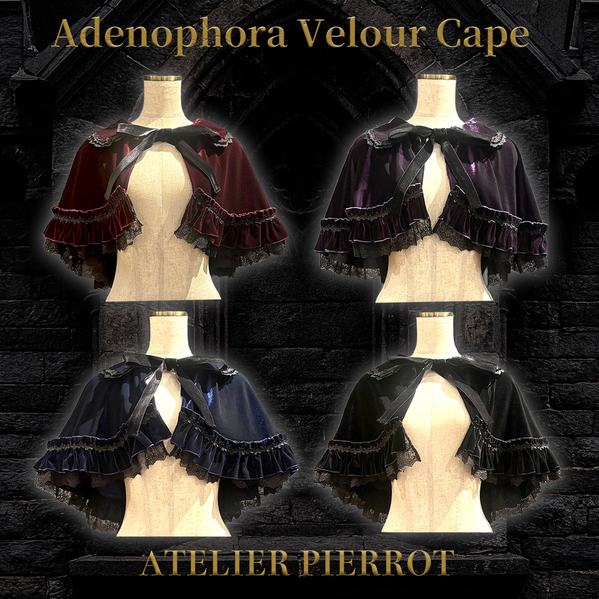 【ATELIER PIERROT】　★Ahora aceptamos reservas★ Capa de terciopelo AdenophoraBordeaux/Purple/Navy/Black