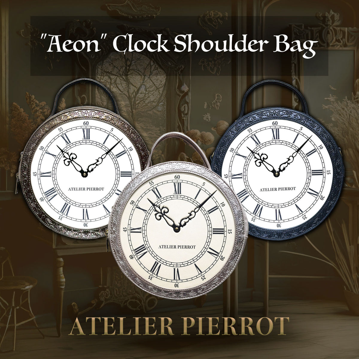 ATELIER PIERROT】 ☆ご予約受付中☆ “Aeon” Clock Shoulder Bag 